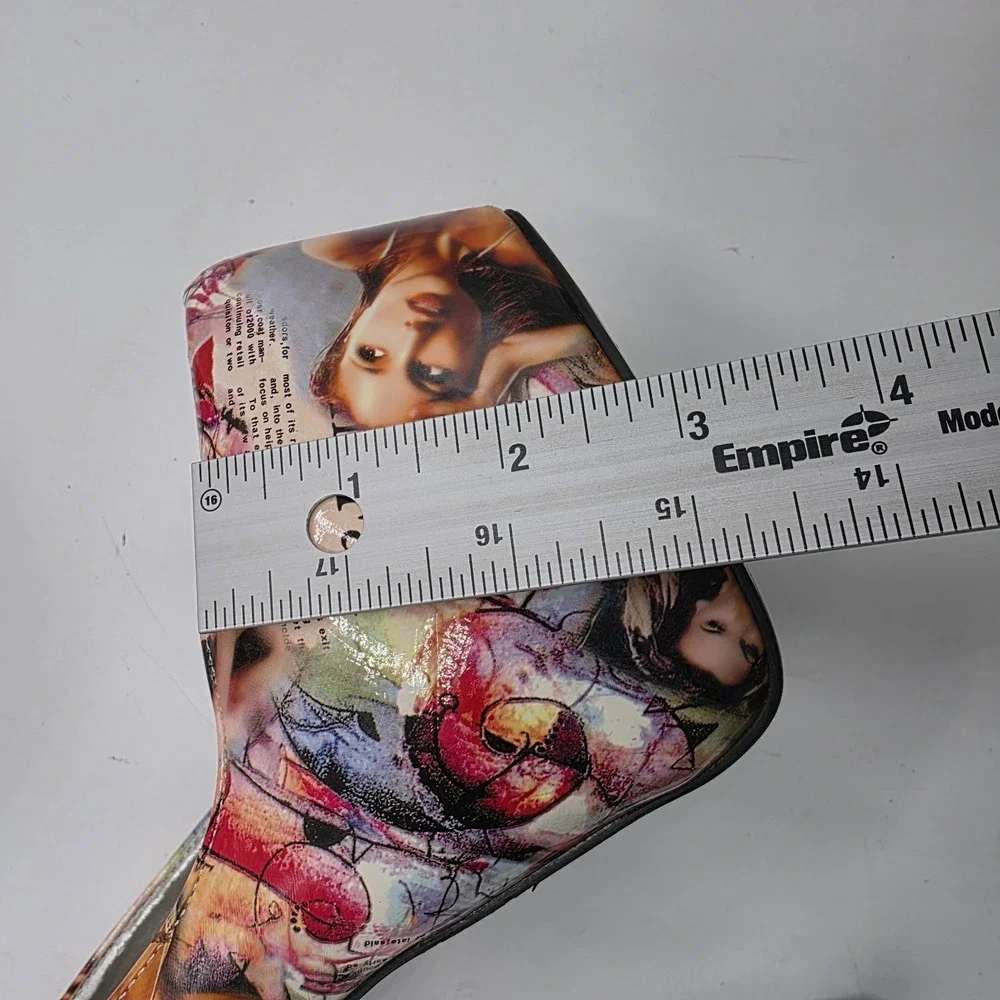 Rosette Platform Stiletto Heels 8 Magazine Collage Print Stripper Clubwear Elle